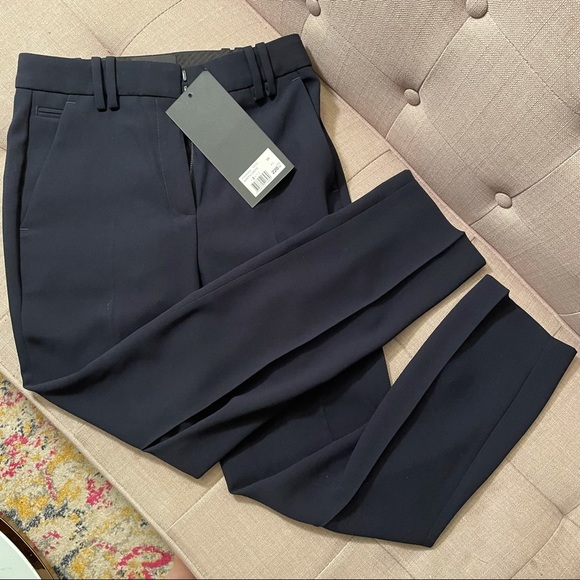 Brand New The Kooples Marta Crepe Suit Pants in Flowing Navy Size 34 FR/ 2 U.S. - Picture 14 of 14